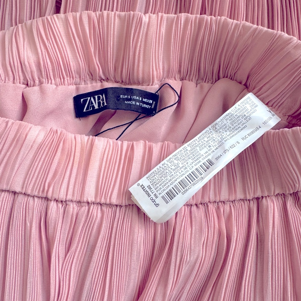 ZARA Wide Leg Palazzo Pants Blush Pink Size Small - Picture 4 of 6